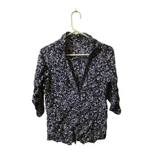 Passport Black and Purple Floral Blouse
